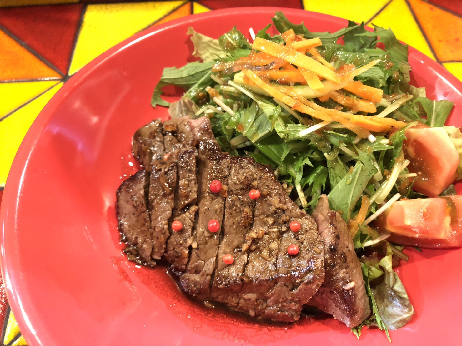 牛ランプ肉のステーキ和風ソース